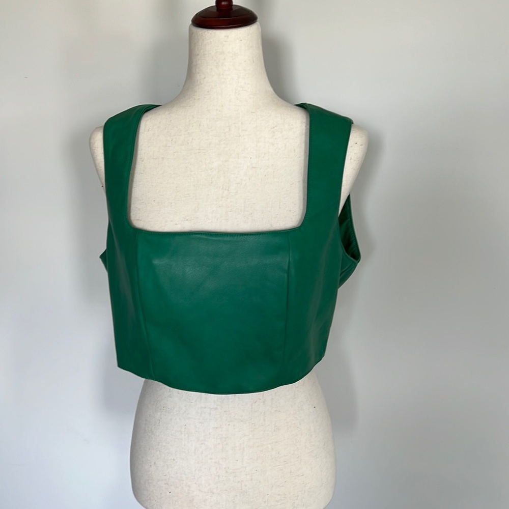 7 For All Mankind Faux Leather Crop